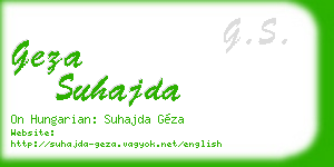 geza suhajda business card
